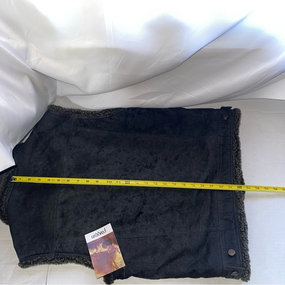 FoxRun Suede Womens Black Coat Jacket Size Small Five Buttons Side Pockets - Picture 5 of 7